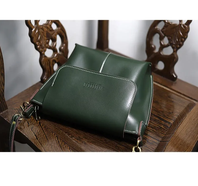 Cute Brown LEATHER Side Bag Handmade WOMEN Brown Crossbody BAG Phone Purse FOR WOMEN