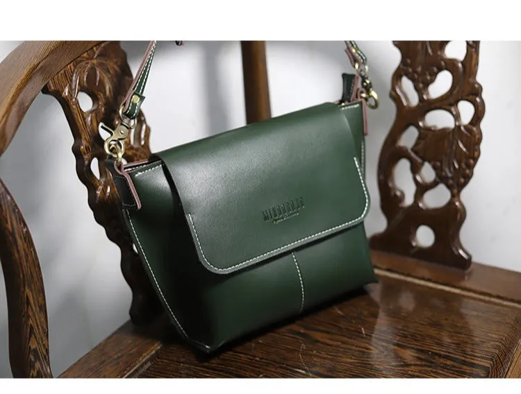 Cute Brown LEATHER Side Bag Handmade WOMEN Brown Crossbody BAG Phone Purse FOR WOMEN