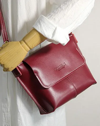 Cute Brown LEATHER Side Bag Handmade WOMEN Brown Crossbody BAG Phone Purse FOR WOMEN