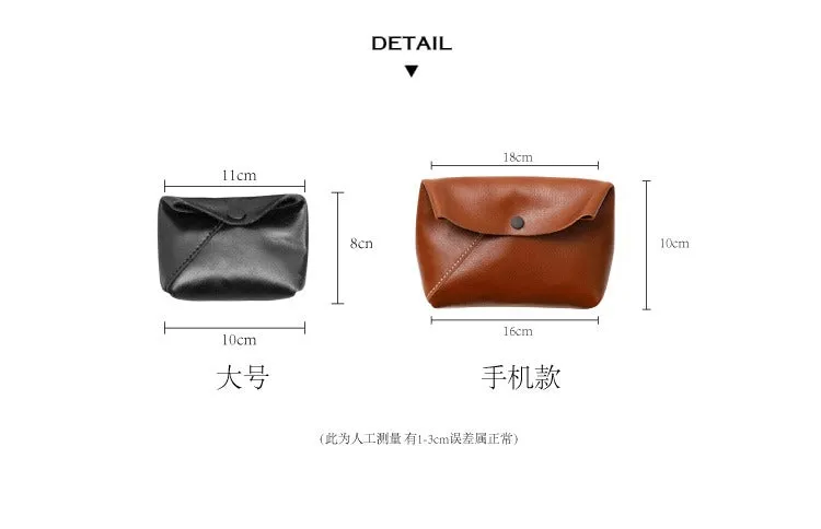 Cute LEATHER Mini Side Bag Black Handmade WOMEN Crossbody BAG Phone Purse FOR WOMEN