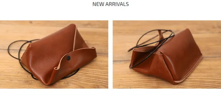 Cute LEATHER Mini Side Bag Black Handmade WOMEN Crossbody BAG Phone Purse FOR WOMEN