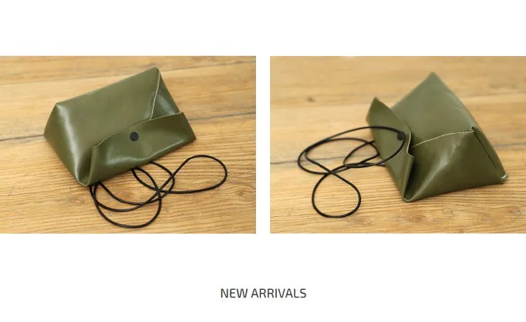 Cute LEATHER Mini Side Bag Black Handmade WOMEN Crossbody BAG Phone Purse FOR WOMEN