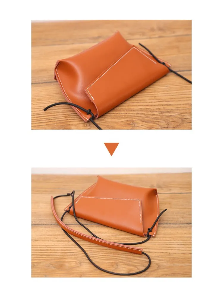 Cute LEATHER Small Side Bag Black Handmade WOMEN Crossbody BAG Phone Purse FOR WOMEN
