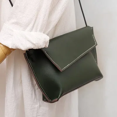 Cute LEATHER Small Side Bag Black Handmade WOMEN Crossbody BAG Phone Purse FOR WOMEN