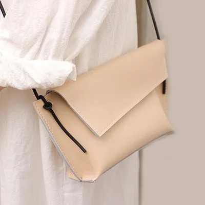 Cute LEATHER Small Side Bag Black Handmade WOMEN Crossbody BAG Phone Purse FOR WOMEN