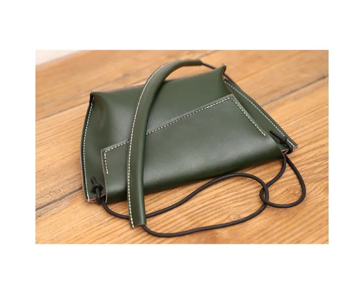 Cute LEATHER Small Side Bag Black Handmade WOMEN Crossbody BAG Phone Purse FOR WOMEN