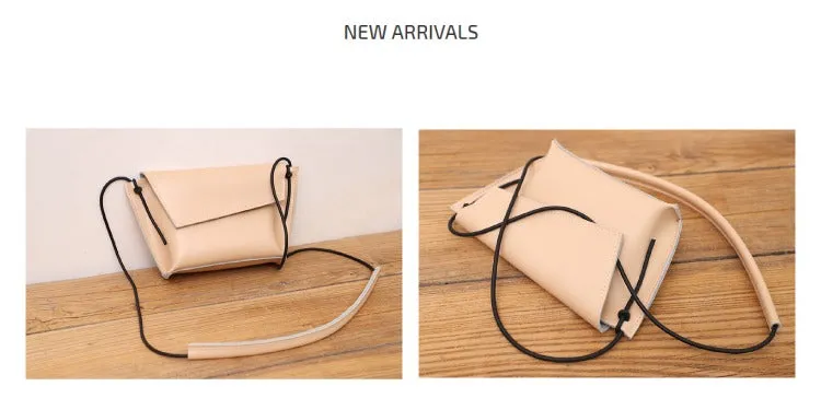 Cute LEATHER Small Side Bag Black Handmade WOMEN Crossbody BAG Phone Purse FOR WOMEN