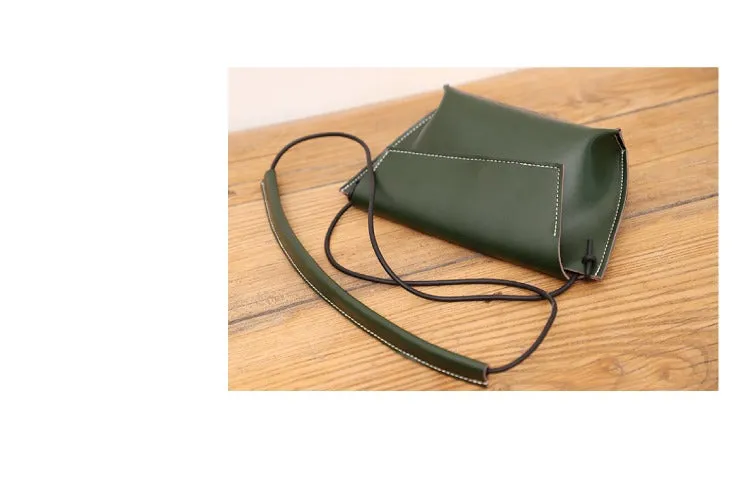 Cute LEATHER Small Side Bag Black Handmade WOMEN Crossbody BAG Phone Purse FOR WOMEN