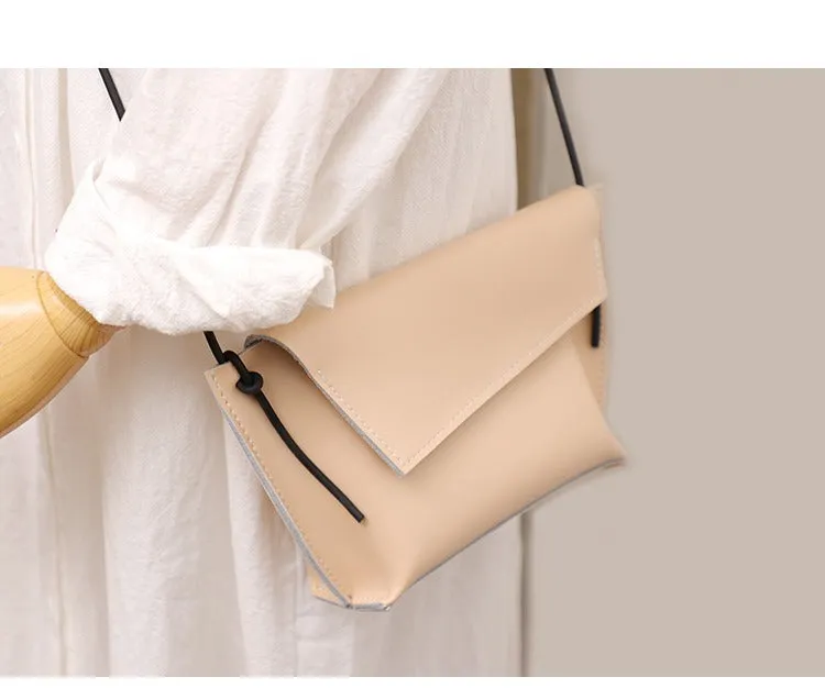 Cute LEATHER Small Side Bag Black Handmade WOMEN Crossbody BAG Phone Purse FOR WOMEN