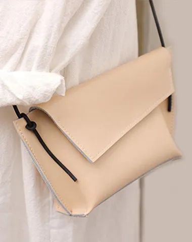 Cute LEATHER Small Side Bag Black Handmade WOMEN Crossbody BAG Phone Purse FOR WOMEN