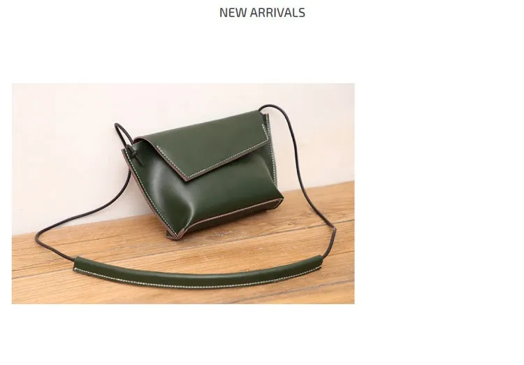 Cute LEATHER Small Side Bag Black Handmade WOMEN Crossbody BAG Phone Purse FOR WOMEN