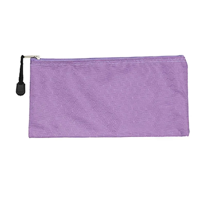 Flat Zippered Pencil Case with Hexagonal Design