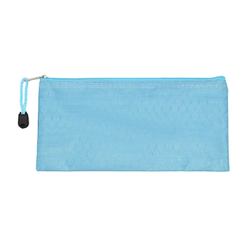 Flat Zippered Pencil Case with Hexagonal Design