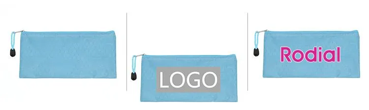 Flat Zippered Pencil Case with Hexagonal Design