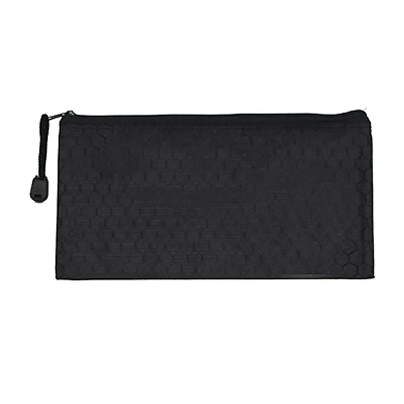 Flat Zippered Pencil Case with Hexagonal Design