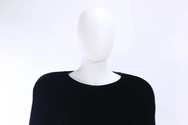 FRANK TIGNINO Velvet, Silk Black and Silver Gown Size 6