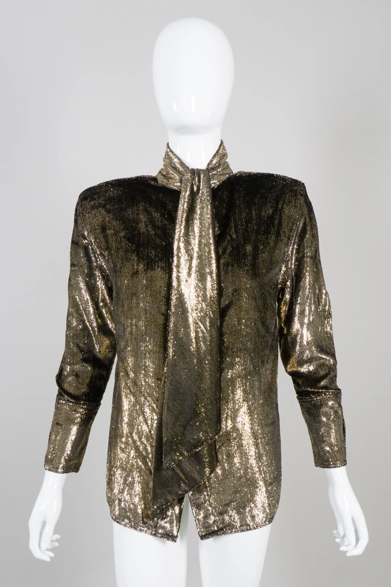 Gold Lamé Velvet Blouse