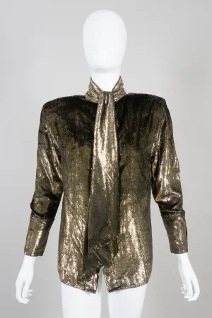 Gold Lamé Velvet Blouse