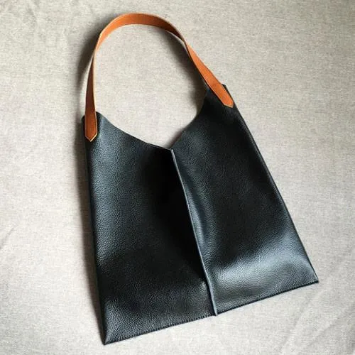 Green Slouchy Leather Tote for Women Best Leather Tote Handbags Green Leather Tote Bag Women's