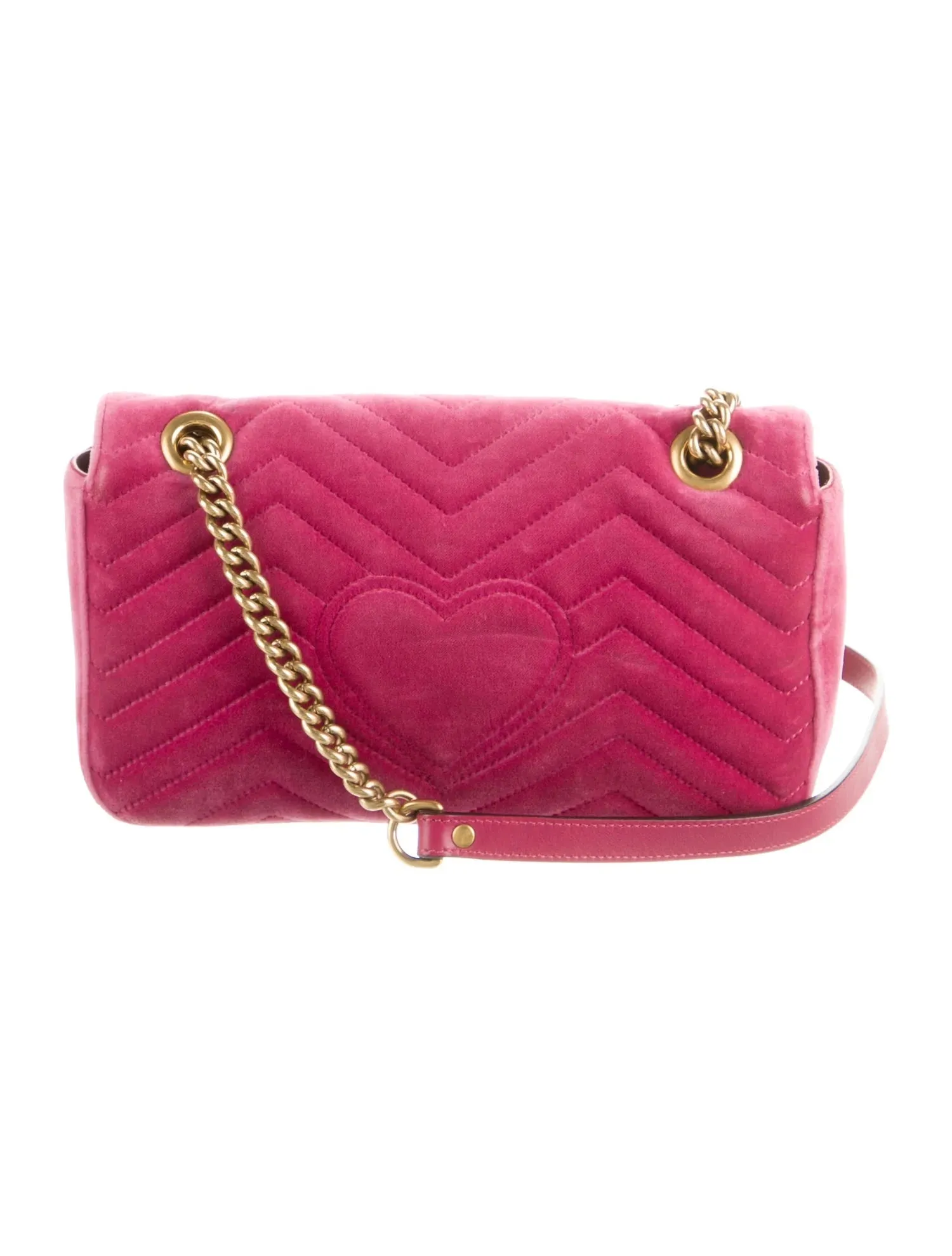 Gucci GG Marmont Shoulder Bag in Pink Velvet