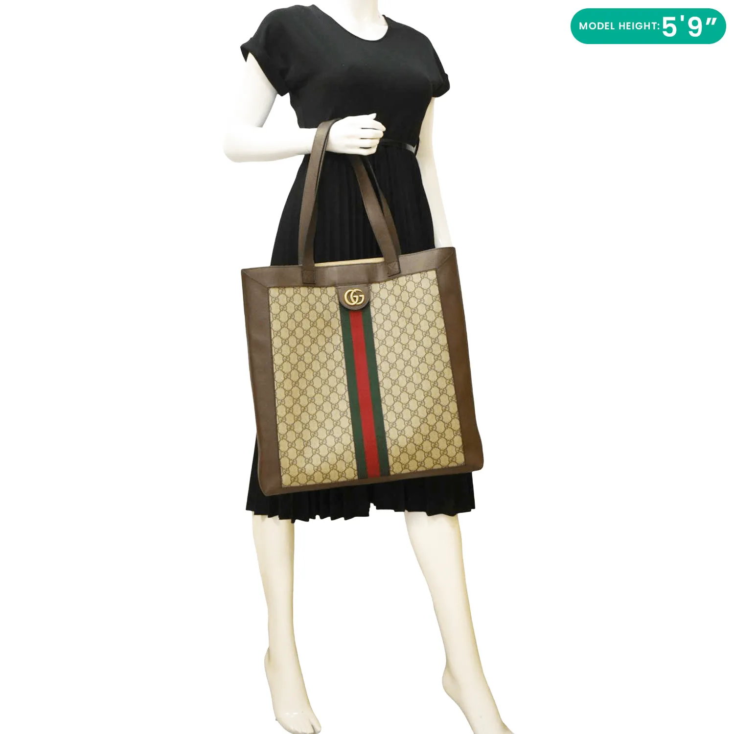 GUCCI Ophidia Soft Large GG Supreme Web Canvas Tote Bag Beige 519335