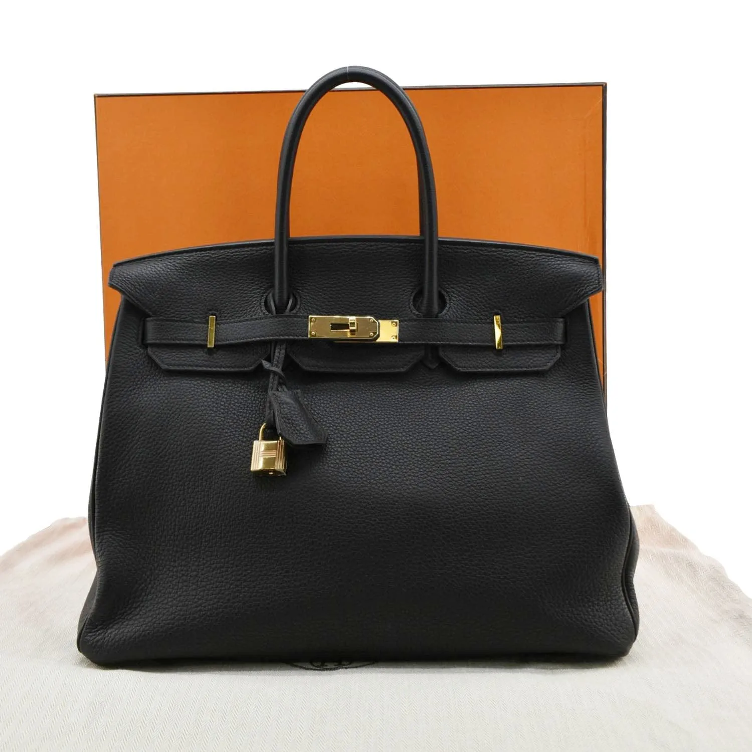 HERMES Birkin 35 Togo Leather Tote Bag Black