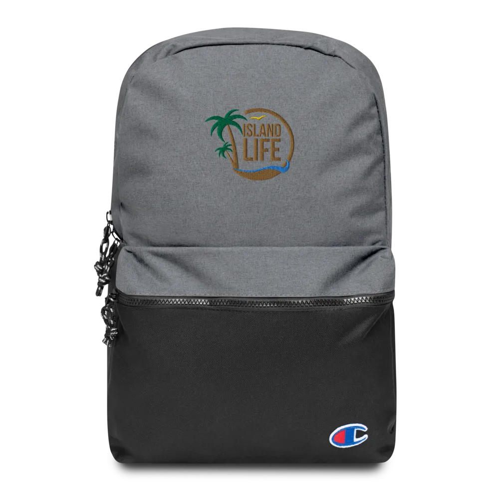 Island Life Logo Embroidered Champion Backpack