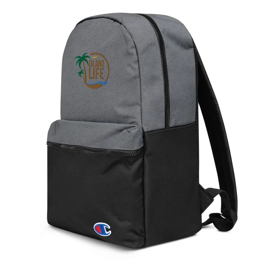 Island Life Logo Embroidered Champion Backpack