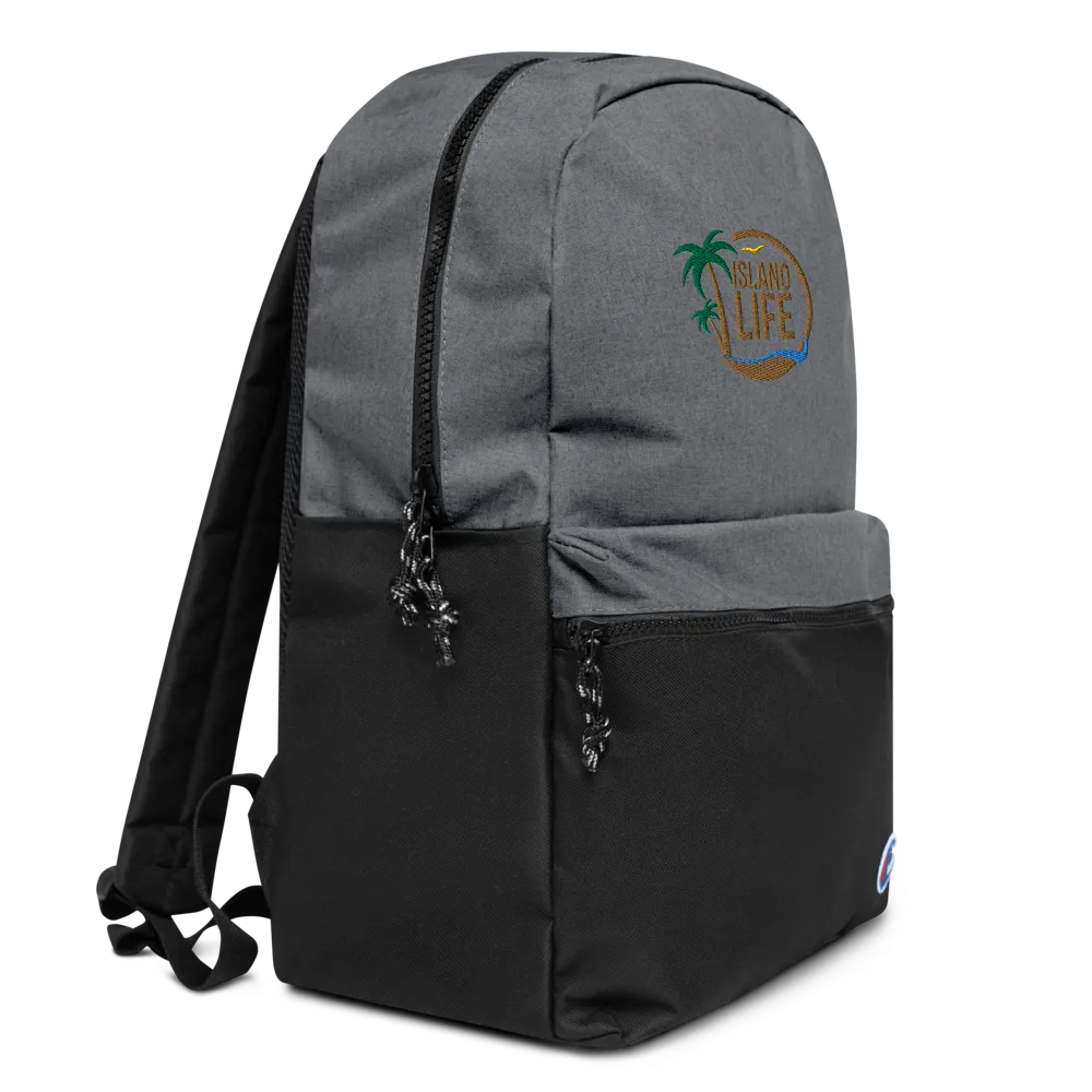Island Life Logo Embroidered Champion Backpack