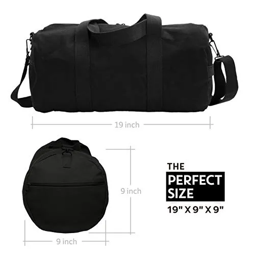 Jeep Wave Hand High Five Army Heavyweight Cotton Canvas Duffel Bag, Black Medium
