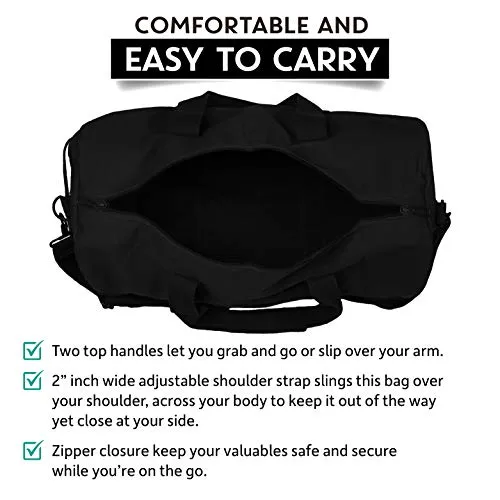 Jeep Wave Hand High Five Army Heavyweight Cotton Canvas Duffel Bag, Black Medium