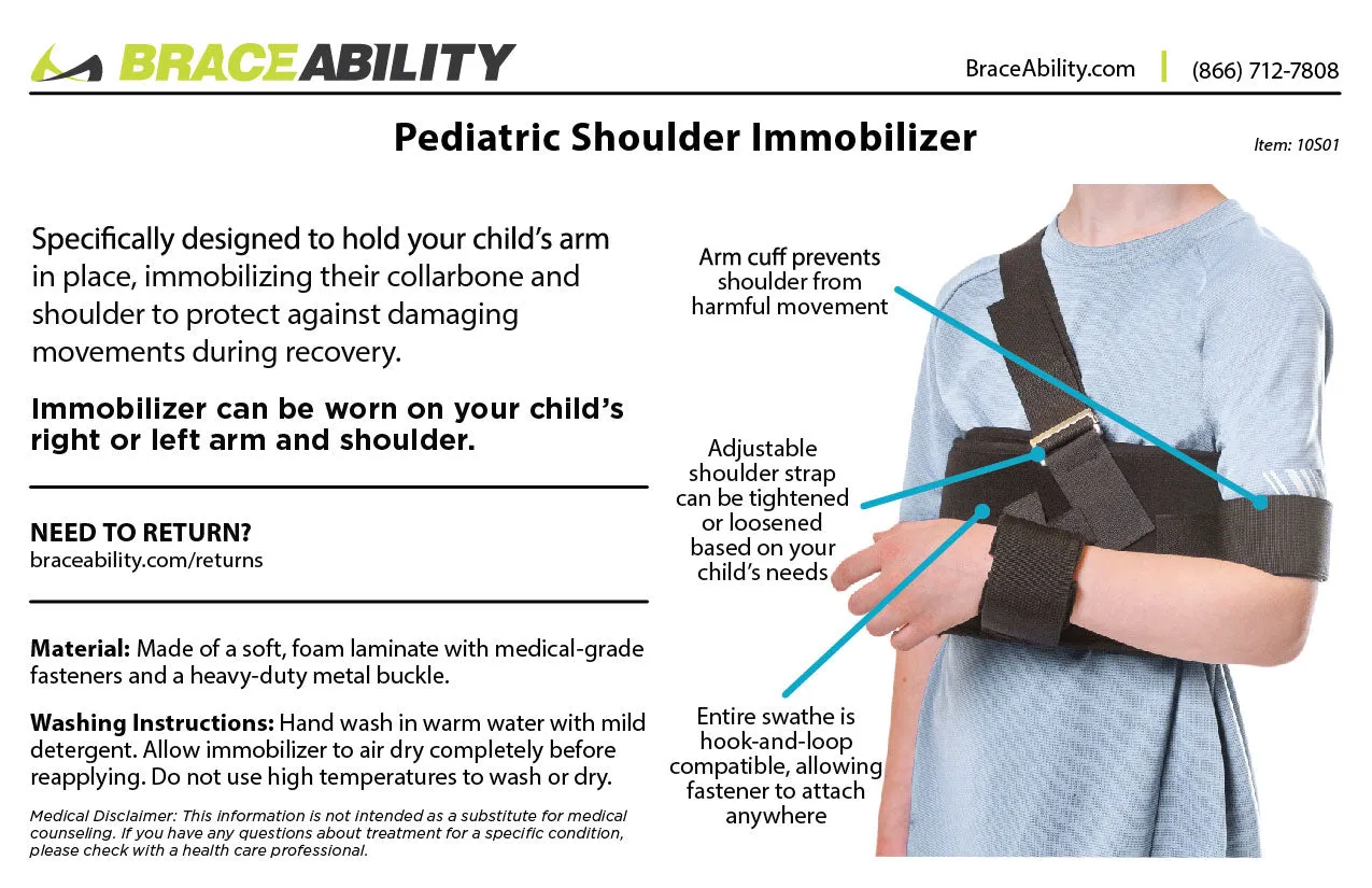 Kids Immobilizer Friendly service Arm Excellent reviews Sling and Pediatric for Shoulder Children