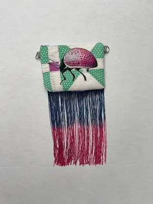 Lady Bug Quilted Clutch Ombre Fringe