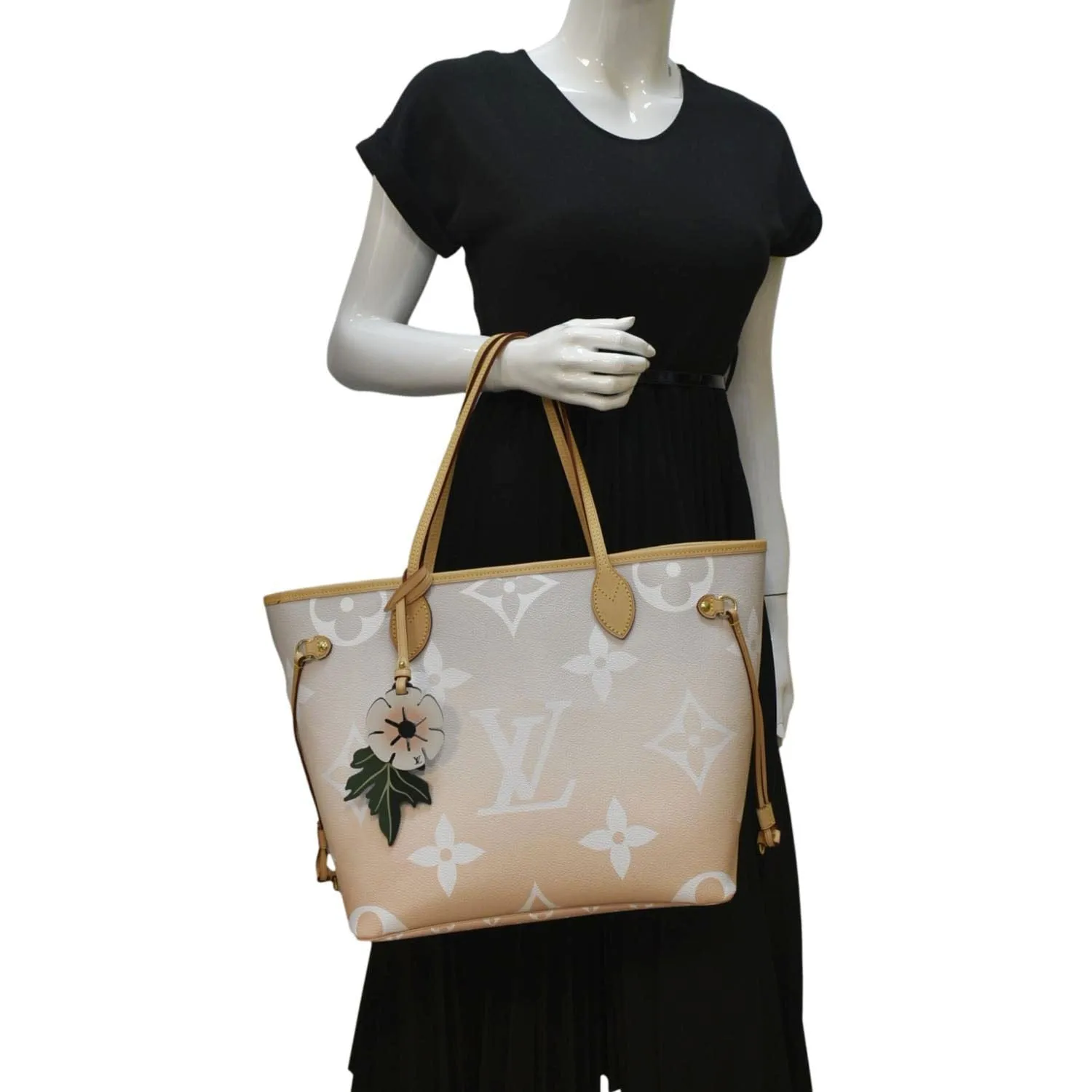 LOUIS VUITTON Neverfull MM By The Pool Monogram Giant Tote Bag Brume