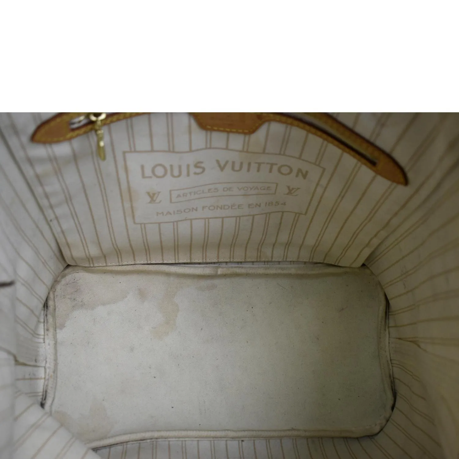 LOUIS VUITTON Neverfull MM Damier Azur Shoulder Bag White