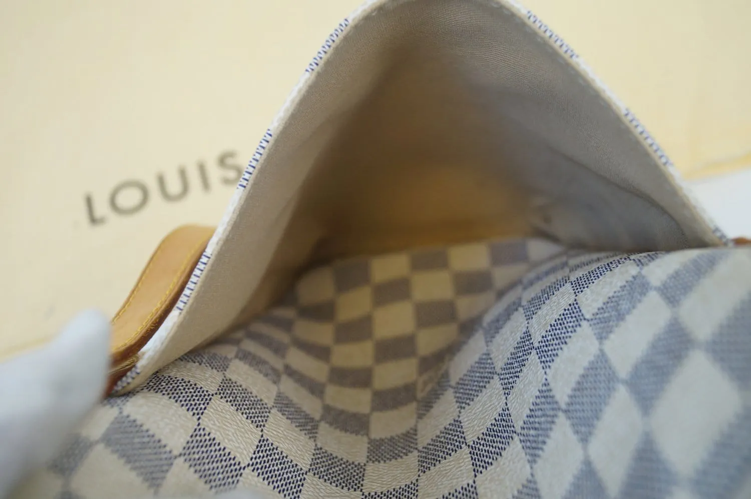 LOUIS VUITTON Totally PM Damier Azur White  Tote Bag