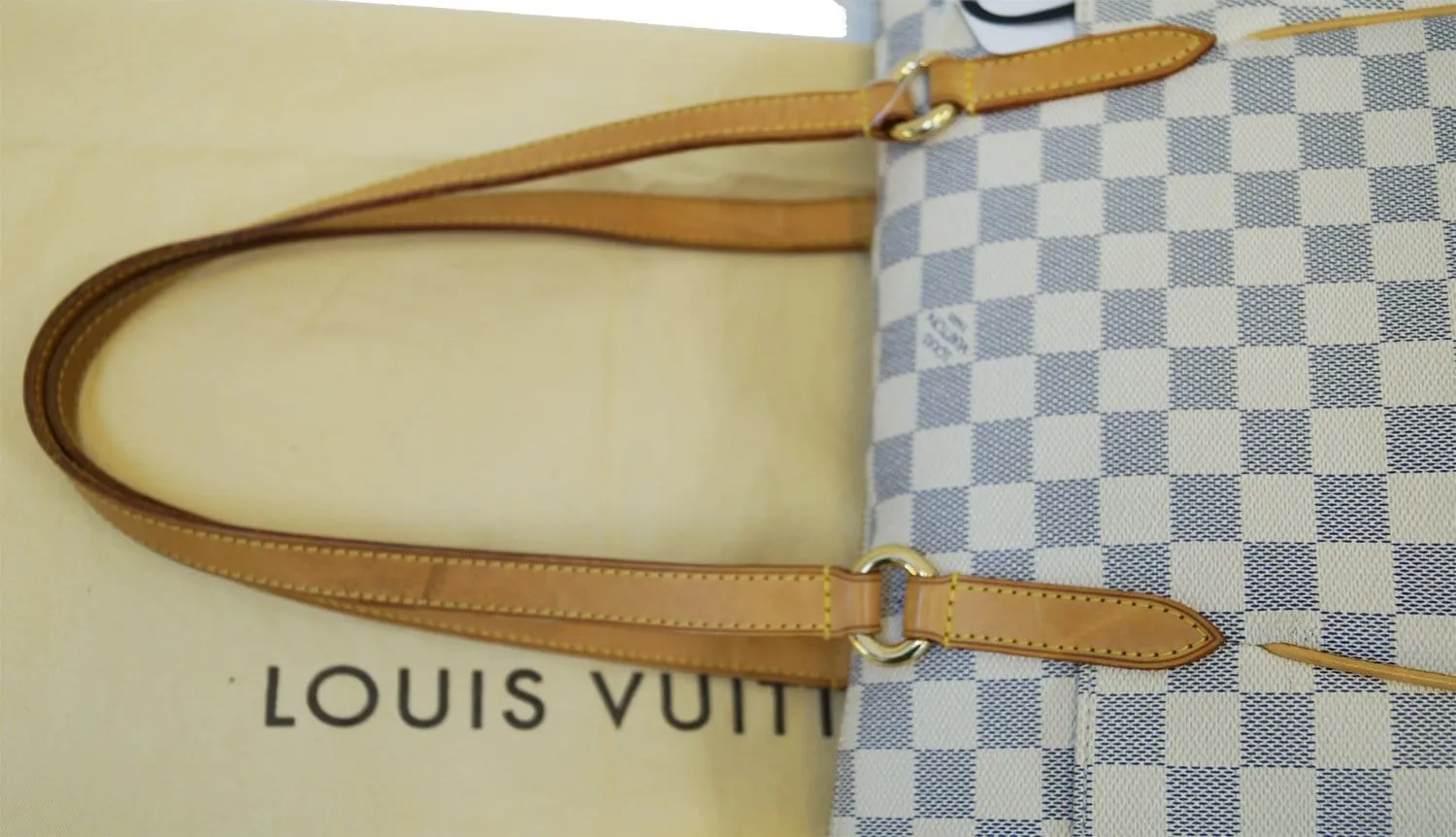 LOUIS VUITTON Totally PM Damier Azur White  Tote Bag
