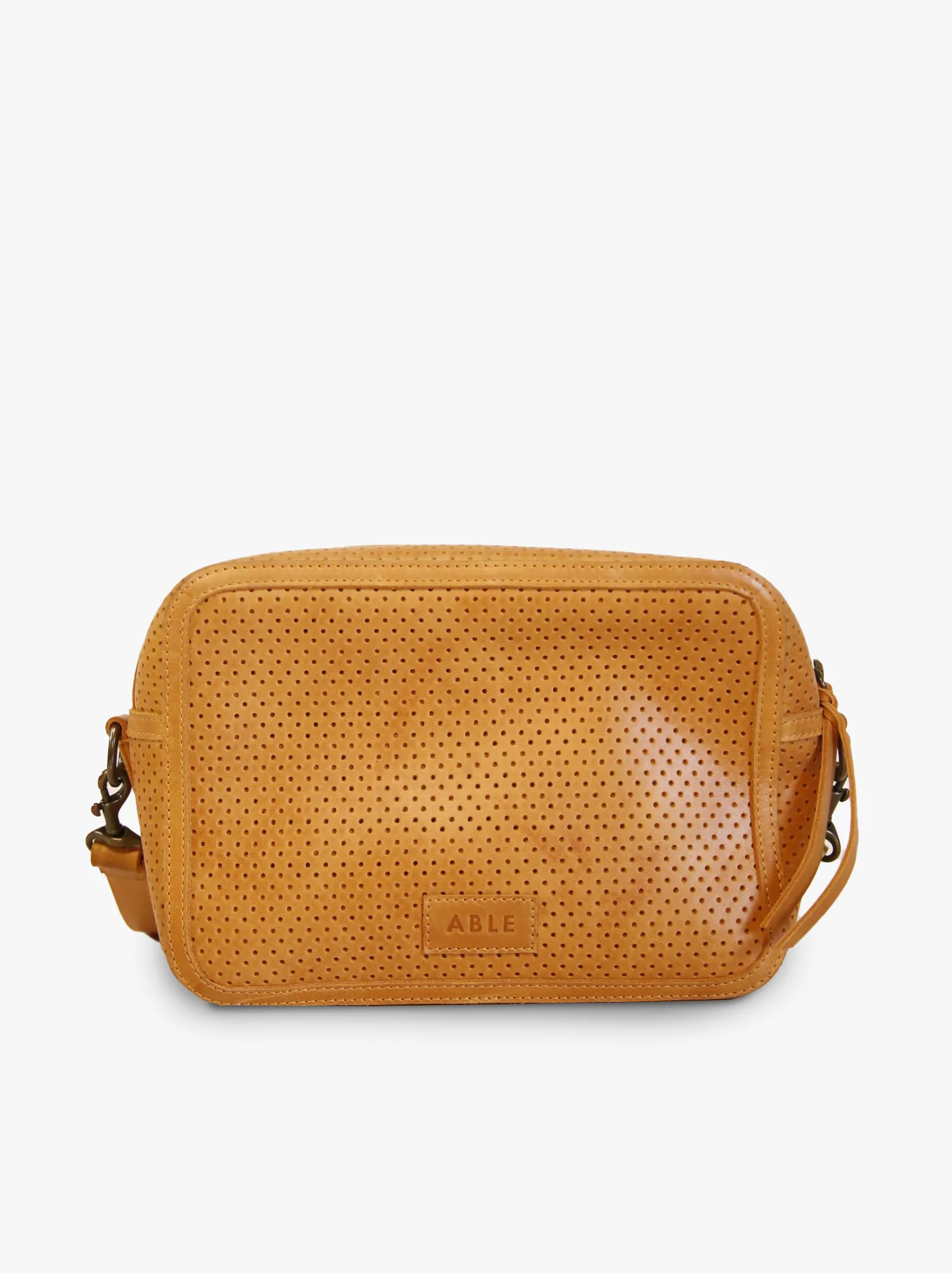 Medium Perforated Zipper Crossbody