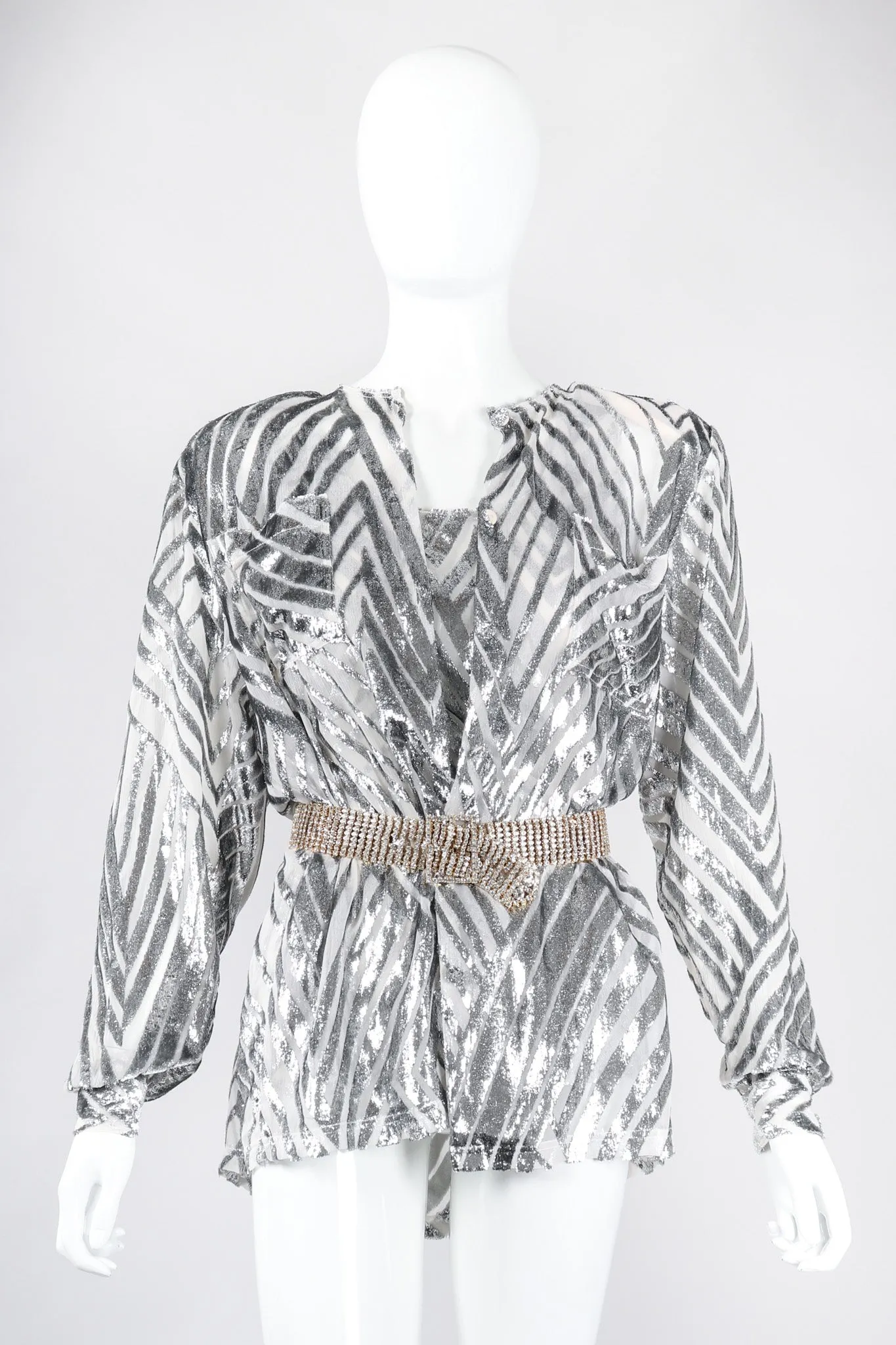 Metallic Velvet Lamé Blouse