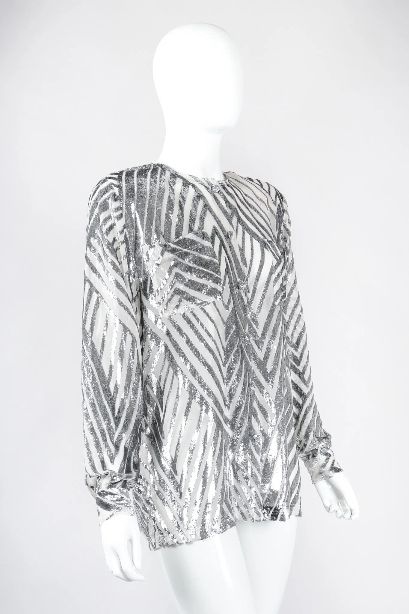 Metallic Velvet Lamé Blouse