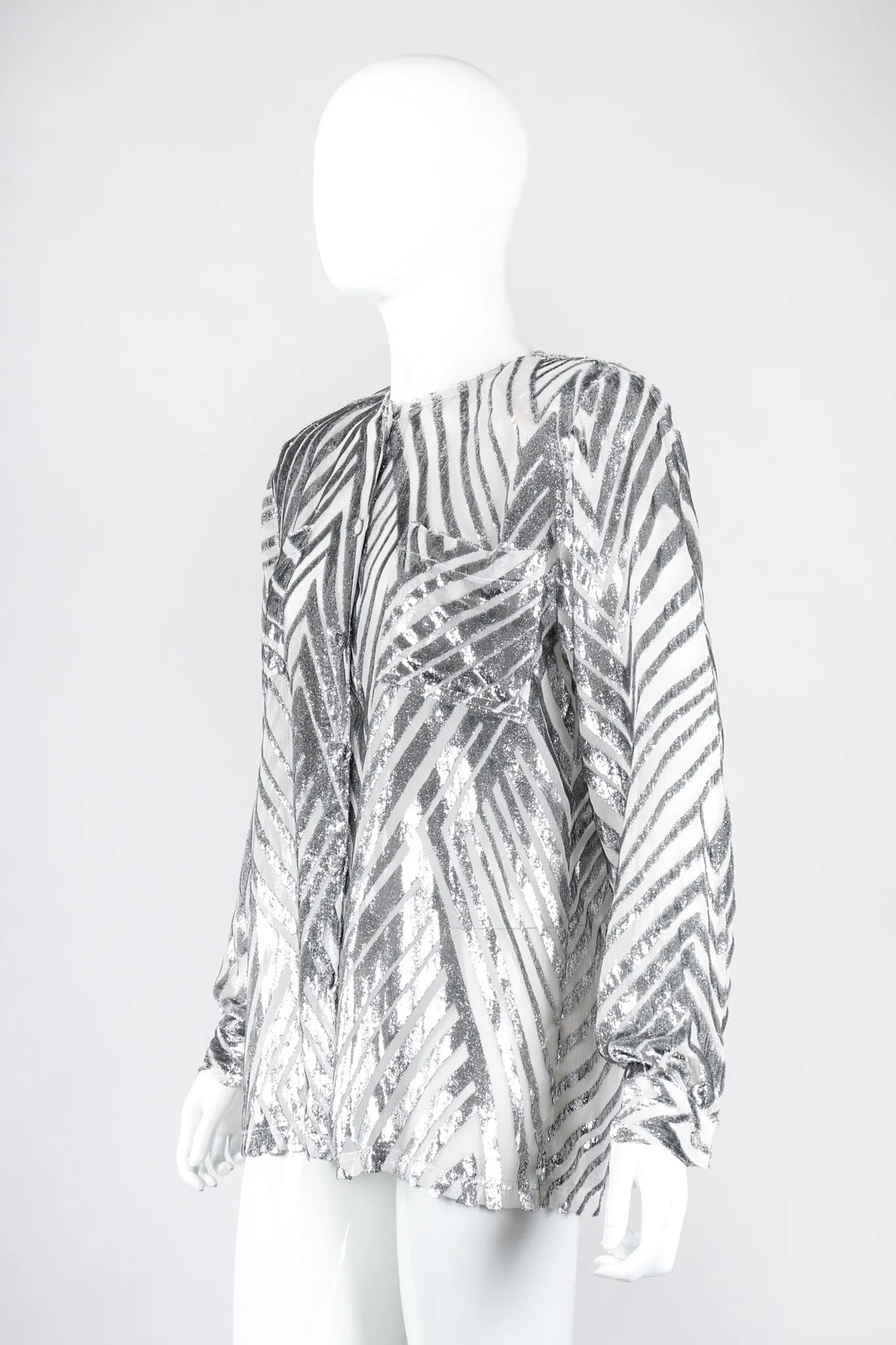 Metallic Velvet Lamé Blouse