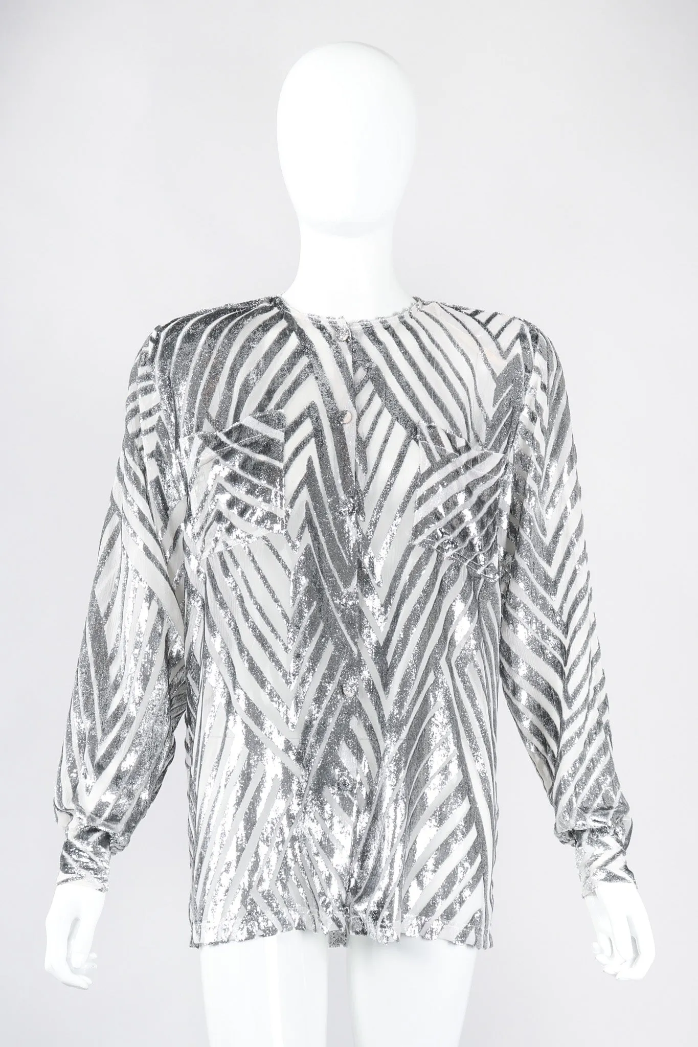 Metallic Velvet Lamé Blouse