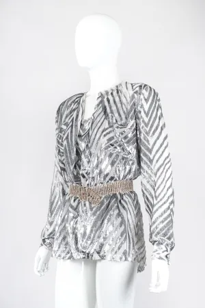 Metallic Velvet Lamé Blouse