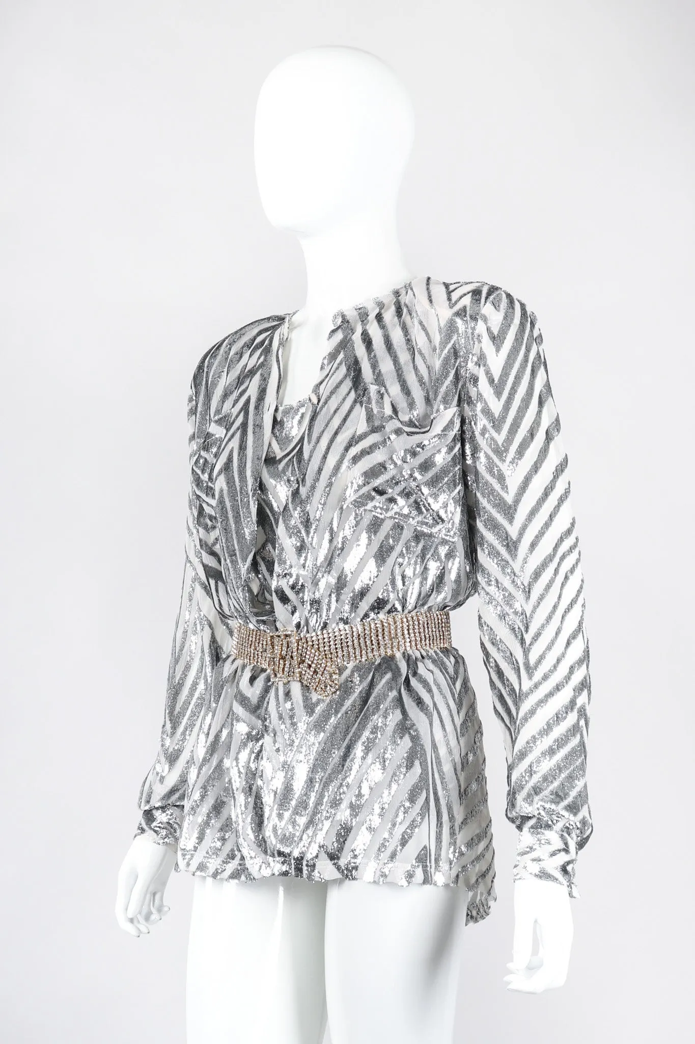 Metallic Velvet Lamé Blouse