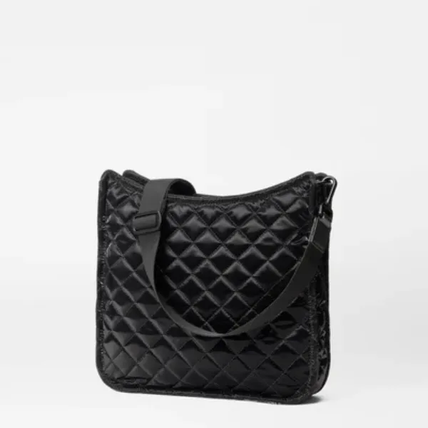 MZ Wallace Metro Box Crossbody in Black Liquid