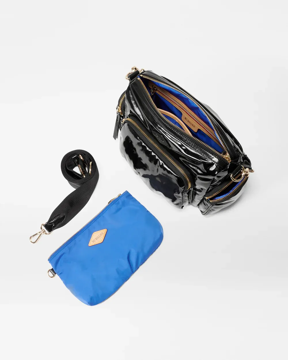 MZ WALLACE SMALL CHELSEA XBODY BLACK LACQUER