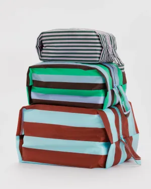 NEW Baggu: 3D Zip Set - Vacation Stripe Mix - Retails for $52!