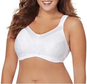 New Just My Size Womens Cushion Strap Minimizer Wire Free Bra, White, Sz 48DD!
