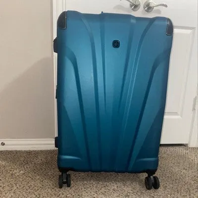 New SWISSGEAR Cascade Hardside 28" Large Checked Suitcase in Teal! Retail $160US 