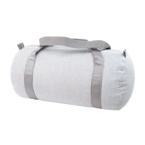 Personalized Seersucker Grey Duffel Bag